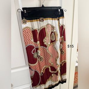 Zara wrap around pleated skirt chain links print size L-XL